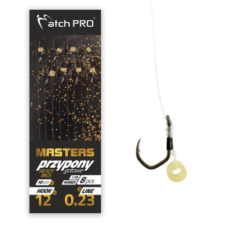 Przypony MF MASTERS RUBBER M19 Nr12/0,23 8szt  Mpr